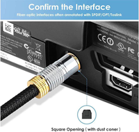 Câble audio optique Toslink en fibre optique, câble audio optique pour barre de son avec connecteurs dorés
