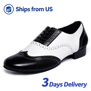 รองเท้าเต้นลาตินสำหรับผู้ชาย Dynadans รุ่น Professional พื้นรองเท้าหนังแท้ หุ้มด้วย PU เหมาะสำหรับเต้นซัลซ่า แทงโก้ วอลซ์ บอลรูม บรรจุกล่อง - Product Image 1