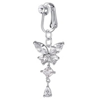 Best-seller Bijoux de corps sans perçage Faux anneau de nombril Papillon Piercing de nombril Faux piercing de corps pour femmes