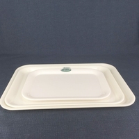 Plateau de service rectangulaire classique en mélamine écologique pour barbecue, buffet, restaurant, hôtel, fête, durable, passe au lave-vaisselle, sans BPA