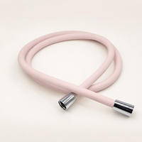 Tuyau de douche en silicone SRT rose super flexible et moderne F1/2 anti-torsion 100-200cm, douche à main personnalisée pour salle de bain