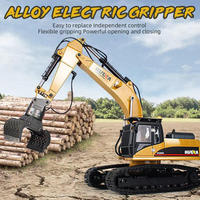Nouvelle version améliorée HUINA 1580 Excavatrice RC électrique tout métal 1:14 32CH, Camion de chantier RC en métal avec fonction brise-roche