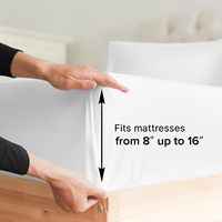 100% ensemble de draps en coton égyptien certifié 800 fils de luxe satin armure coton reine roi taille draps de lit-blanc