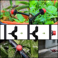 Boquilla de Riego por Goteo de Alta Calidad, Personalizable, de Ocho Orificios, con Tapa Roja Pequeña, Ajustable, para Jardín y Agricultura, Material ABS, Fácil de Usar