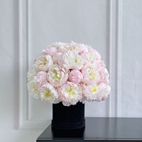 Nouveauté, grande quantité, fleur éternelle pour cadeau, fleur éternelle avec longue tige, pivoine rouge rose conservée dans une boîte