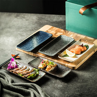 Newell vente en gros Rectangle plateau personnalisé Sauce soja servant des plats de Sushi assiettes à Sushi en céramique japonaise pour Restaurant