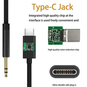 Câble de transfert numérique USB type-c vers USB auxiliaire, 3-pieds, 3.5mm, pour voiture