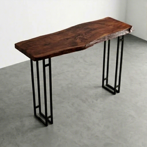Aspen Live Edge Wood <b>Console</b> <b>Table</b> with Slim Geometric Iron Frame Legs Industrial Sofa <b>Table</b> Modern <b>Rustic</b> Home Furniture Decor - Product Image 1