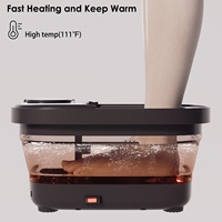 Masseur de pieds électrique portable pliable avec fonction chauffante intégrant une pierre à poncer et une brosse de nettoyage