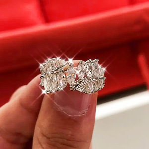 Marquise Pave <b>Crystal</b> <b>Ring</b> for Women Elegant Daily Party Fashion Accessories - Product Image 1