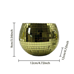कारखाने थोक वर्ग ग्लास चांदी सोने के अनुकूल आधुनिक डिस्को बॉल फ्लैट बॉटम मिरर प्लांटर डेस्कटॉप सजावट - Product Image 3
