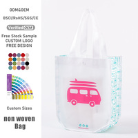 Sac non tissé arrondi, respectueux de l'environnement, impression couleur, sac de courses réutilisable, logo personnalisé