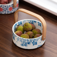 OEM ODM Multifunctionele keramische thee- en dim sum-schaal, verfijnde fruitplateau, op maat gemaakte luxe steengoed opbergbak voor serviesgoed