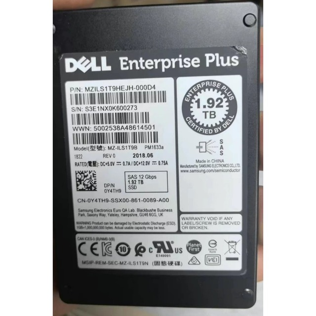 0CT0H2 D-E-L-L Enterprise Plus PM1633 3.84T SAS SSD MZILSET8HCJM-000D4