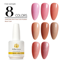 AiBevoow, venta al por mayor, Gel Base de 15ML, fácil de remojar y larga duración, capa Base de goma de Color libre, esmalte de uñas en Gel para salón