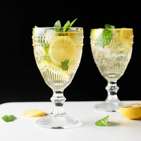 Vente en gros de gobelets à vin et à eau champagne ambré vintage pour fête de mariage gobelets en verre coloré