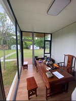 Maison conteneur préfabriquée en acier de 40 pieds avec façade vitrée, bureau/appartement/villa moderne préfabriqué détachable de 20 pieds, certifié CE