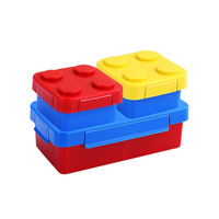 Hot verkopende mixbare bouwstenen, leuke en creatieve doos met fruitbouwstenen voor kinderen, 39-delige lunchbox, magnetronbestendig