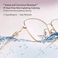 6291 Bingkai Kacamata Diamond Mirror Elegant Goddess Frame Ultra-Ringan Titanium Murni Multi-Facet
