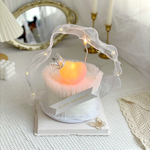 Honey And Sweetness Heart Shaped Cake Ornament Acrylic Valentine's Day Birthday Cake Decoration Fairy Style Cake Plugin - Product Image 1