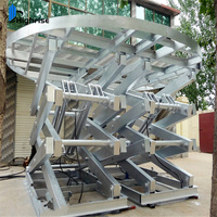 Plateforme élévatrice hydraulique à ciseaux de 6m à 15m en acier haute résistance pour exposition automobile, plateforme rotative à 360°