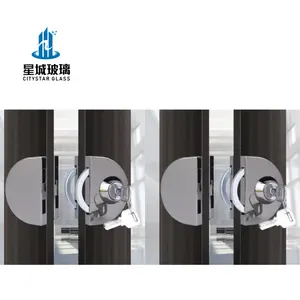 High Quality Customizable Stainless Steel Frameless Glass Door Lock With Knob Glass Fittings Side Glass Door Lock