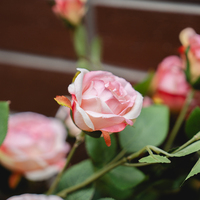Fleur artificielle en tissu de rose de thé de perle unique pour l'obtention du diplôme fête des pères fête des mères pâques noël dos école