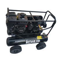 Compresseur d'air alimenté au gaz 6.5HP 18CFM Réservoir d'air portable 115PSI 9 Gal à essence pour machines de chantier d'atelier