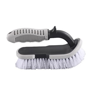 Cepillo para lavado de autos Kaiyoujie, cepillo para ruedas de plástico gris con cerdas blancas para limpieza de neumáticos y eliminación de manchas - Product Image 1