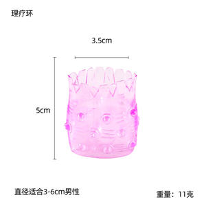 Cincin Penis Kristal Murah Warna Pink Bahan Karet Plastik Mata Kambing Produk SM Cincin Penis Mainan Pria - Product Image 4