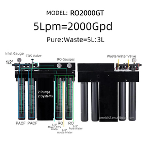 2000GPD 5LPM 0.25TPH RO <strong>System</strong> <strong>TDS</strong> Wall Mounted <strong>Reverse</strong> <strong>Osmosis</strong> 3 Way Water Filter for Commercial Ice Machine Coffee Shop - Product Image 3