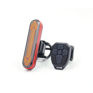 Wireless <strong>Remote</strong> <strong>Control</strong> Led Steering Bike Tail Cycling Easy Mounting Waterproof <strong>Programming</strong> Bicycle Rear Light With Rubber Bnd - Product Image 1