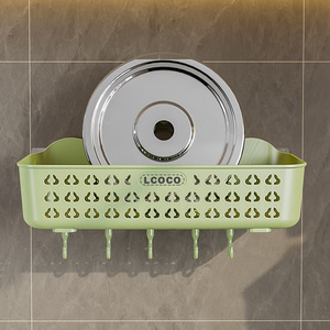 Lcoco Wall Mounted <b>Storage</b> Basket Rectangle Punch Free For Kitchen Vegetable <b>Fruit</b> <b>Storage</b> - Product Image 2