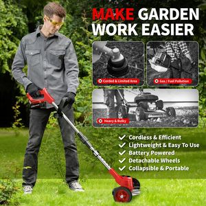 Tagliaerba Portatile Leggero, Attrezzo da Giardino con Lunghezza Regolabile, 3 Tipi di Lame, Batteria OEM per Giardino <span class=keywords><strong>e</strong></span> Prato - Product Image 3