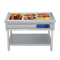 Matériel de cuisine pour restaurant buffet pas cher, table en acier inoxydable, bain-marie à gaz, chauffe-plats électrique avec 4 pots