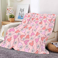 Couverture Douillette en Flanelle 100% Polyester à Motifs de Dessins Animés, Impression Personnalisée en Gros, Toutes Saisons, Douce et Confortable