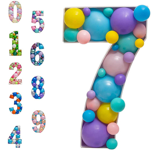 Balloon digital box balloon storage box shaped baby birthday party decoration hollow KT board balloon wholesale