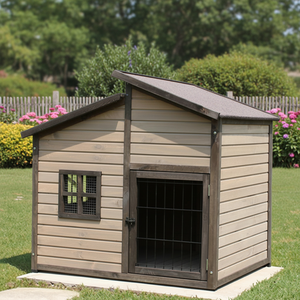 Caseta para Perros de Madera Grande, Impermeable, para Exteriores, Casa para Mascotas de Madera Maciza, Ventana Transpirable, Puerta con Marco de Acero - Product Image 5