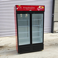 Réfrigérateur vertical à porte vitrée simple, à refroidissement direct, commercial, à économie d'énergie, sur mesure