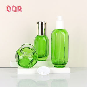 Flacon en verre vide pour huile essentielle, lotion pour soins de la peau, flacon pompe, pot à crème en verre, design unique, 30g, 50g, 50ml, 120ml, 150ml, vert - Product Image 2