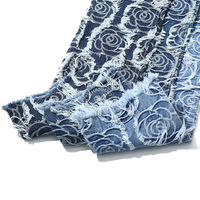 Tissu denim bleu jacquard 80% coton pour jeans, 12 oz, tissu denim de haute qualité, vente en gros