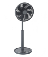 Ventilateur sur pied électrique 3D de 14 pouces, alimenté par batterie, moteur sans balais, circulation d'air à grand angle, 12 vitesses, mouvement automatique vertical et horizontal