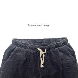 กางเกงขาสั้นผ้าลูกฟูกผ้าฝ้ายออแกนิกสำหรับผู้ชายกางเกงขาสั้นแฟชั่นทรงหลวมลำลองขนาด7นิ้ว - Product Image 5