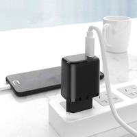 Adaptateur mural USB-A 18W à port unique, charge rapide QC3.0, compatible US EU UK, pour ordinateur portable, noir et blanc