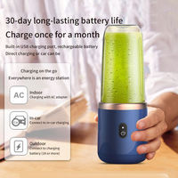 Mini mixeur électrique portable pour smoothies, en plastique, pour la maison, alimenté par USB, idéal pour les voyages et la cuisine, avec bouteille de mixeur incluse