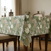 Housse de table en plastique imperméable de luxe faite à la main en jacquard personnalisé avec motif végétal pour une utilisation en restaurant haut de gamme
