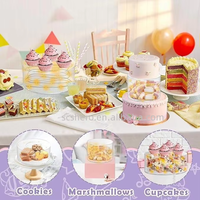 Support à gâteau en acrylique pour fête, mariage, présentoir à gâteaux et cupcakes transparent, centre de table empilable avec lumières LED