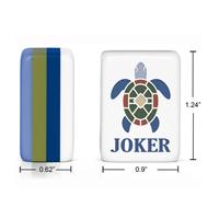 Koleksi Sky Blue Coastal Paradise American Mahjong Tile 160 Desain Unik Inovatif Ubin Mahjong Biru Akrilik 4-Lapisan