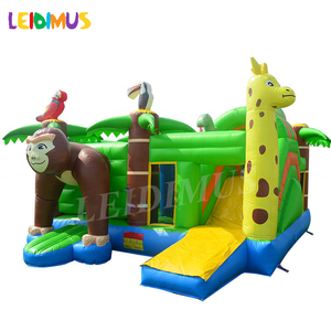 <span class=keywords><strong>Zoo</strong></span> bosque animal Estilo Casa de rebote Safari <span class=keywords><strong>coche</strong></span> de carreras castillo hinchable con tobogán selva aventura Castillo de salto - Product Image 5