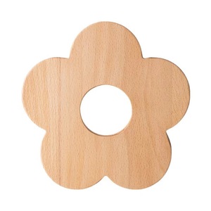Posavasos de madera con forma de flor, tapete de aislamiento térmico de madera maciza para el hogar, cocina, mesa de comedor, estilo minimalista japonés - Product Image 5